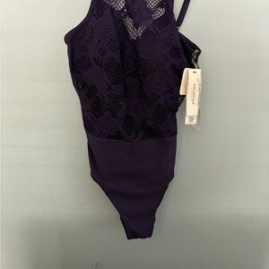 Women's Purple Lace One Piece Swimsuit